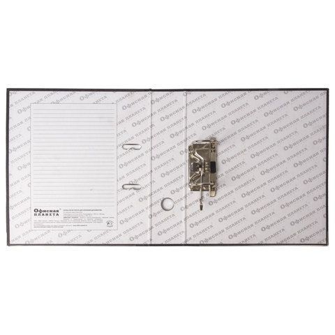 Папка-регистратор А4 80мм ОФИСНАЯ ПЛАНЕТА  с мраморным покрытием, с уголком, черный корешок 1/20