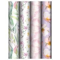 Бумага подарочная 70х100см 80г/м ассорти Meshu Bouquet 1/50 