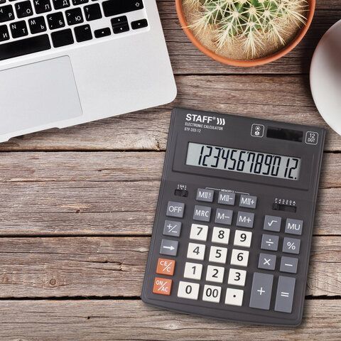 Калькулятор настольный STAFF PLUS, STF-333, 12 разрядов, двойное питание 200x154мм 1/20/40 Калькулятор настольный STAFF PLUS, STF-333, 12 разрядов, двойное питание 200x154мм 1/20/40