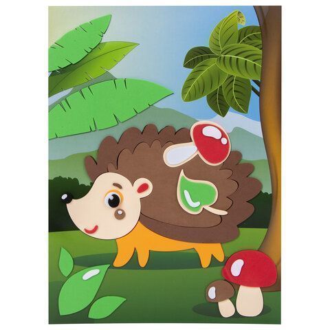 Аппликация из мягкого пластика 21х29см Юнландия Ежик 1/1