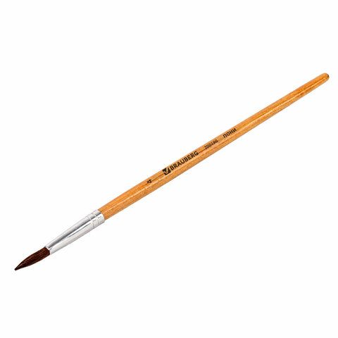 Кисть пони круглая №4 BRAUBERG 1/30/2400