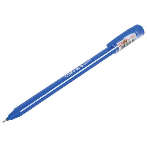 Ручка шариковая синяя масляная узел 0,7мм линия 0,35мм STAFF Basic OBP-312 1/50/3000