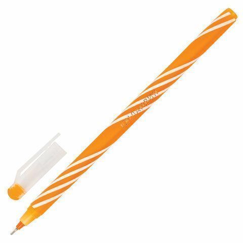 Ручка шариковая масляная синяя 0,3мм иголчатый узел 0,6мм корп ассорти ЮНЛАНДИЯ Candy 1/75/3000