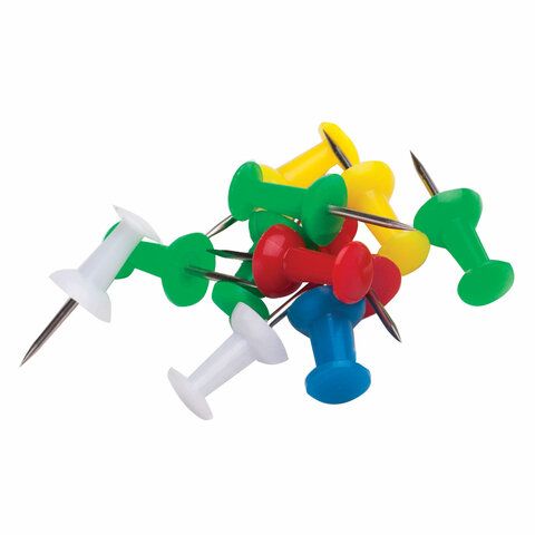 Силовые кнопки-гвоздики цветные 50шт в картонной коробке Staff 1/24/240