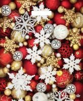 НГ Пакет с вырубной ручкой (38х45)-60 Шарики и снежинки ТИКО 50/500