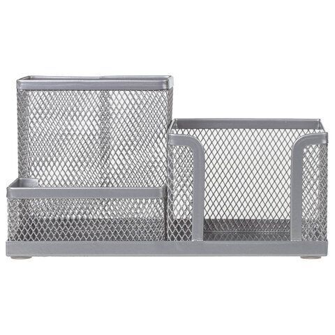 Подставка-органайзер 102х186х95мм металлическая 3 секции серебр Germanium Brauberg 1/6/24